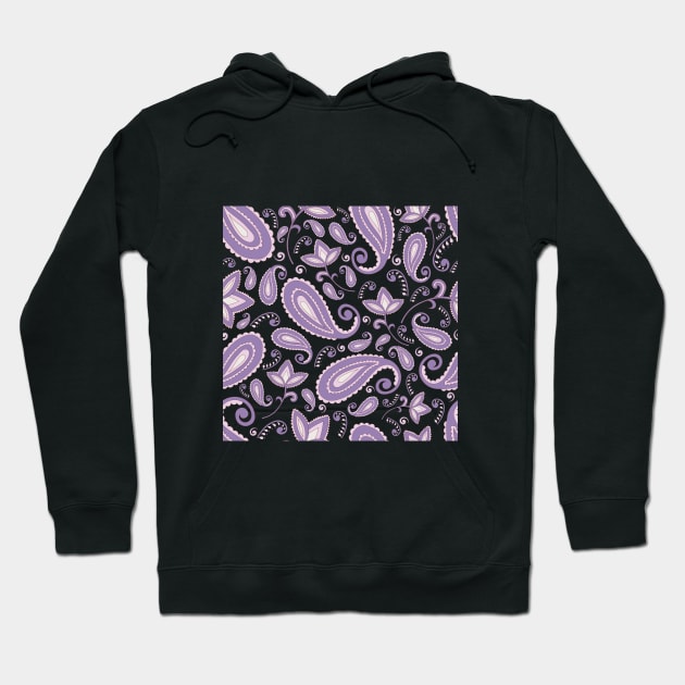 Purple Paisley Pattern Hoodie by novaya